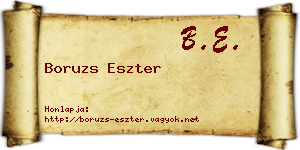 Boruzs Eszter névjegykártya